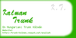 kalman trunk business card