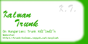 kalman trunk business card